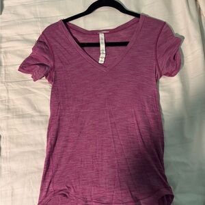 lululemon athletica Magenta V-Neck Tee